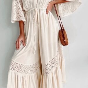 Free People Angela Jumpsuit White